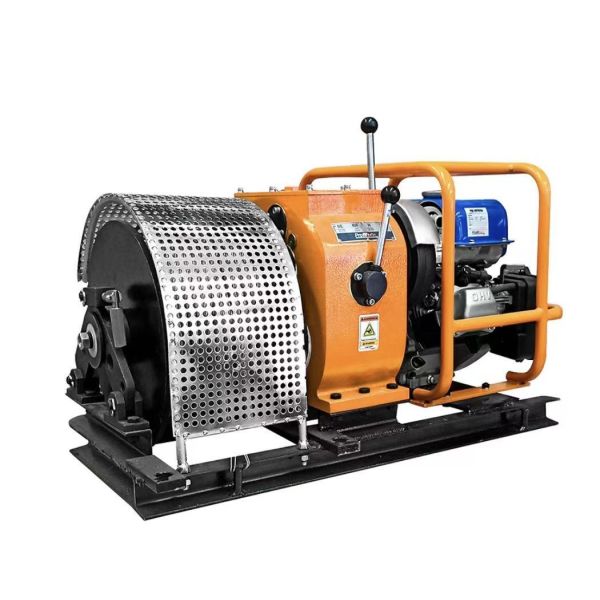 3 Ton Capacity Gasoline Power Winch with Yamaha MX175 Engine and Portable Steel Frame for Cable Pulling