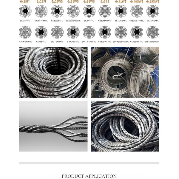 JIS Standard High Strength Coated Galvanized Stainless Steel Wire Rope with Q195/Q235