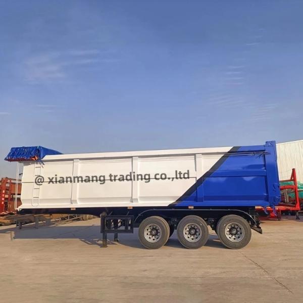 3/4 Axles 45 Cubic Meters 70 Ton Tipper Dump Truck , Hydraulic Dump Trailer In China
