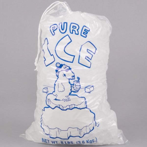 Многоразовая сумка хранения льда ясности 8lb 10lb 20lb PE с Drawstring