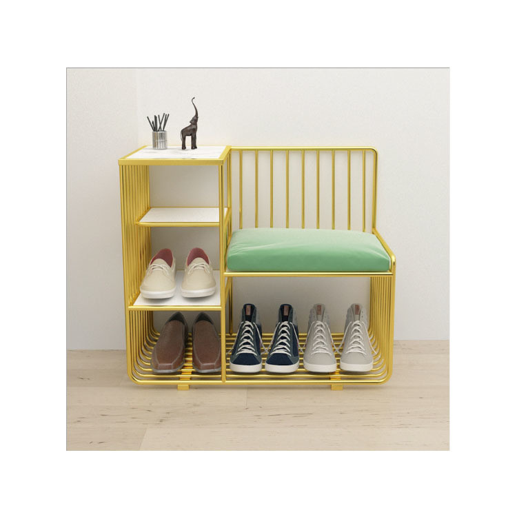 Portable Living Room Furniture Metal Shoe Rack with Modern Design and Wire Storage
