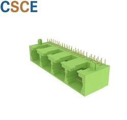Gigabit Ethernet 10 Pin RJ45 Modular Jack Current Rating 1.5A With Post Tap Down Connector