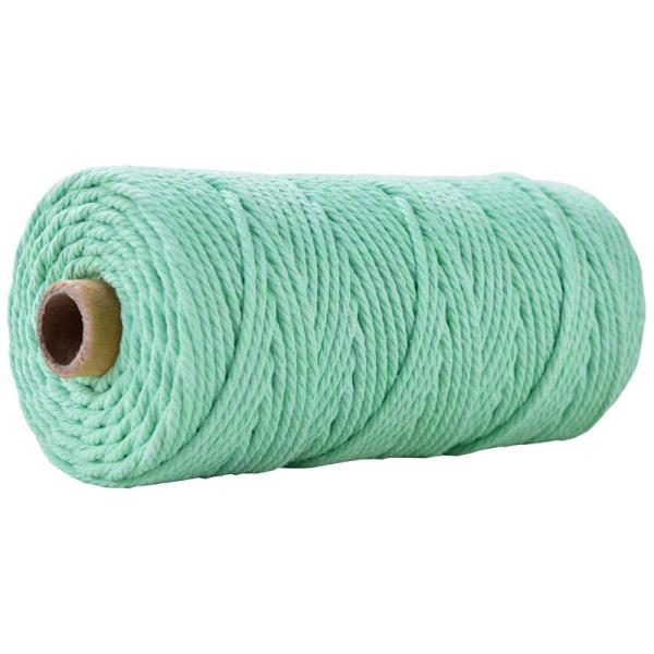 Corda de Nylon de 3 fios verdes 3 mm Macrame Corda de algodão trançada