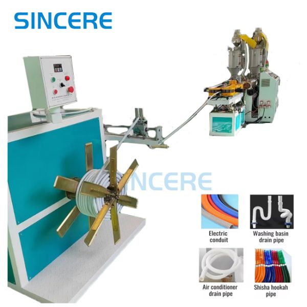 PP/PE/HDPE/PVC/PA/EVA single-wall corrugated pipe extrusion line