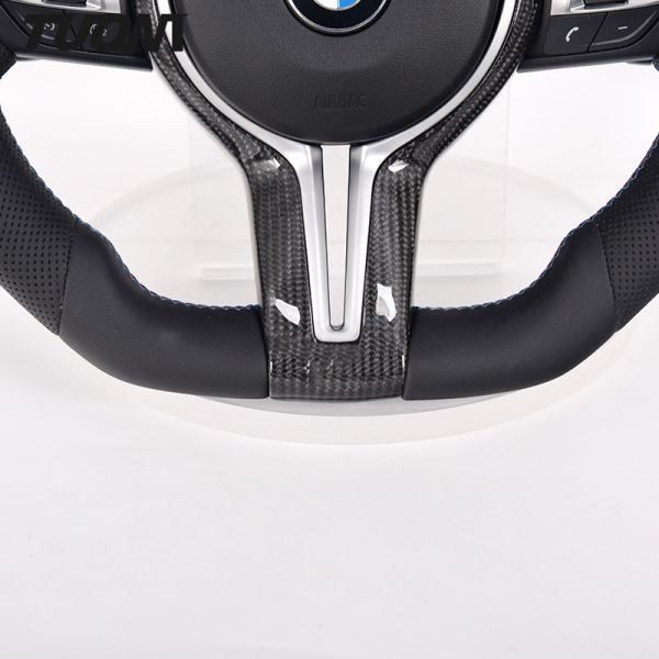Sports Perforated Smooth Leather Steering Wheel OEM ODM For BMW