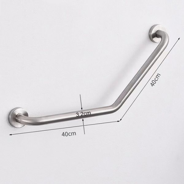 Wall Mounted Angled Shower Grab Bar With Mirror Polishing Stainless Steel 304 Material