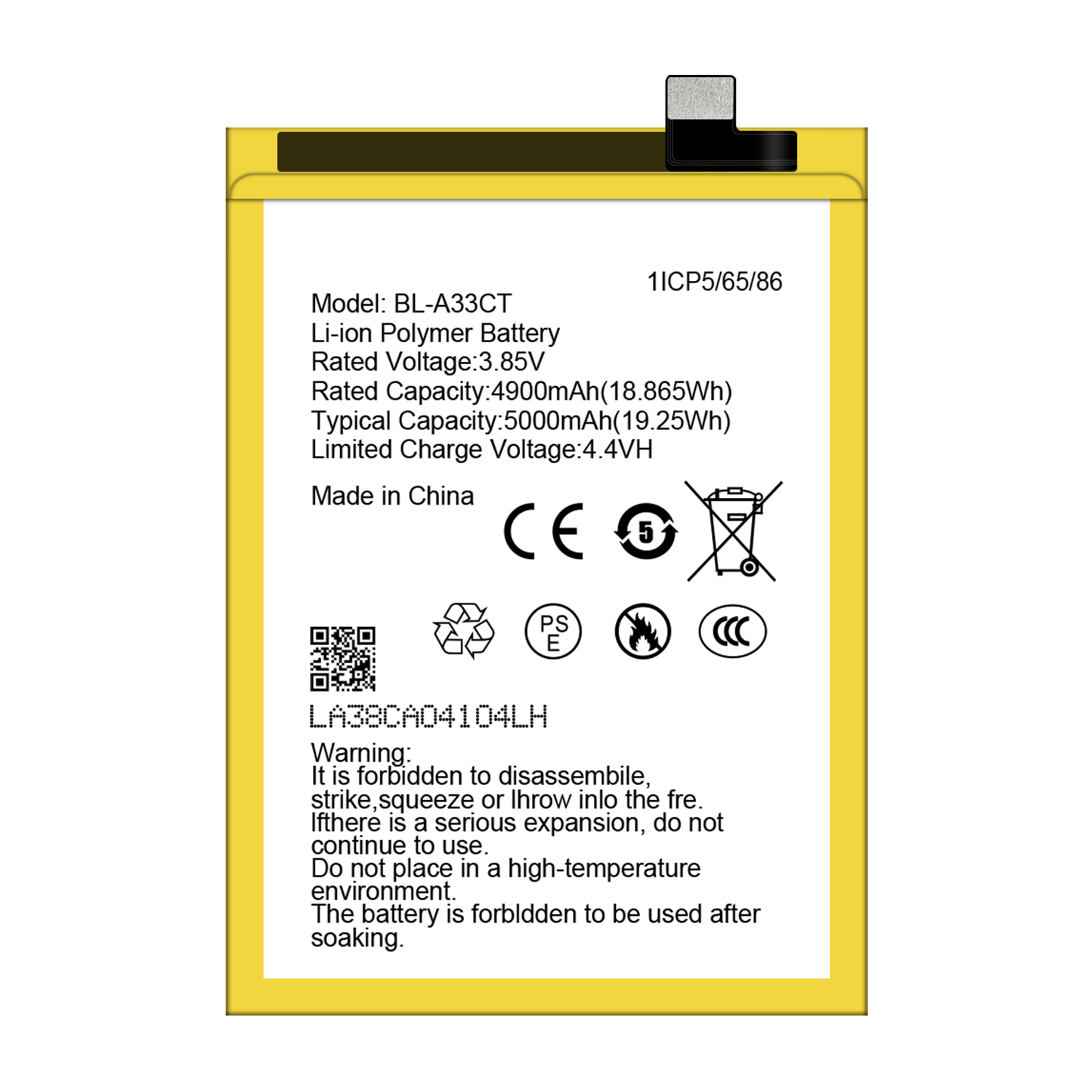 5000 мАч 3.85В перезаряжаемая литий-ионная полимерная батарея BL-A33CT для мобильных телефонов General Mobile GM22