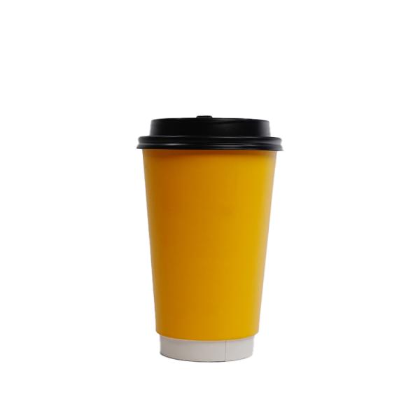 Gobelet en papier à café personnalisé en usine, gobelet en papier jetable à double paroi pour boissons chaudes, thé au lait, avec couvercle