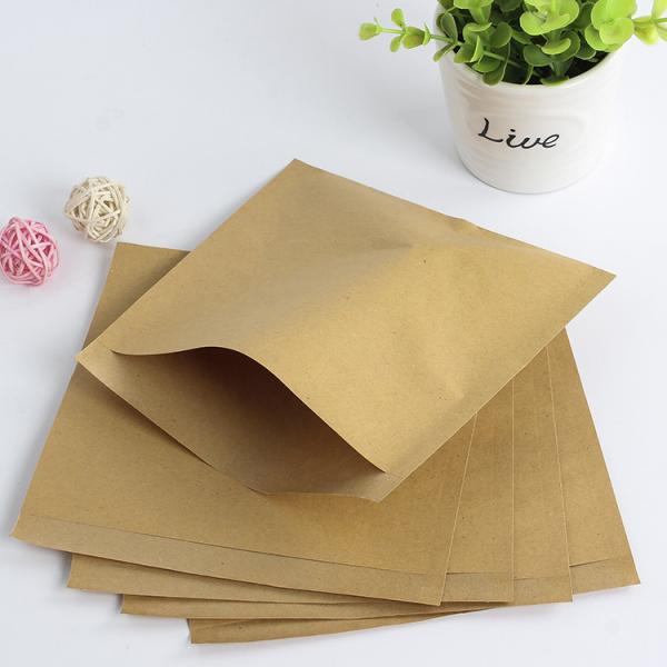 Blank Plain Grocery Food Packaging Small Block Bottom Brown Kraft Paper Bags No Handles