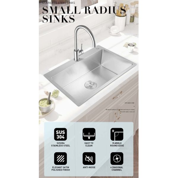 Rectangular 27 Inch Kitchen Sink , Top Mount Workstation Sink Stainless Steel 304 Material