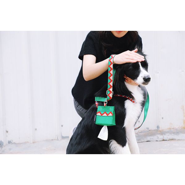 Fabric Puppy Dog Poop Bag Holder Pet Waste Bag Dispenser For Home Leash