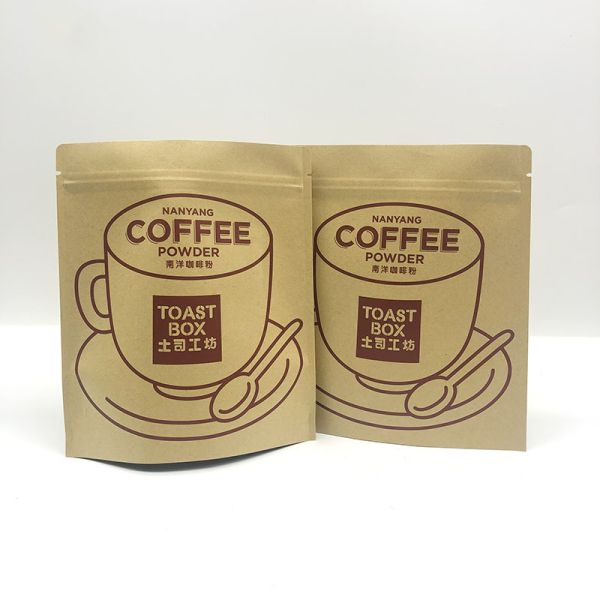 Self Standing Bag Kraft Paper Tea Coffee Shop Specialty Zipper Dried Fruit Food Packaging