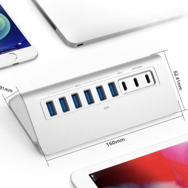 White Usb C Docking Hub Station Dual Monitor For  Triple 4K 60hz Data Transfer Adapter