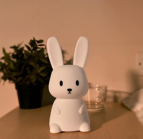 Luz da noite do coelho do silicone do diodo emissor de luz de Bunny Lop Bunny Lamp Cartoon do silicone