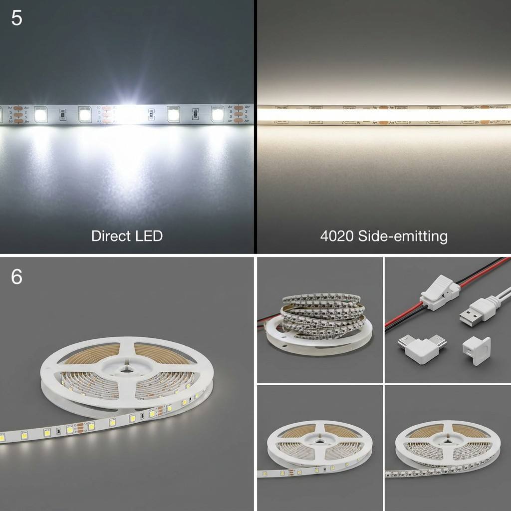 SMD 4020 RGB Addressable LED Strip 160LEDs/m DC5V WS2812 5mm Slim Ra90 High CRI Flexible Tape Light