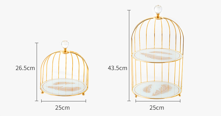 55.5cm Height Electroplating 3 Tier Wire Fruit Basket