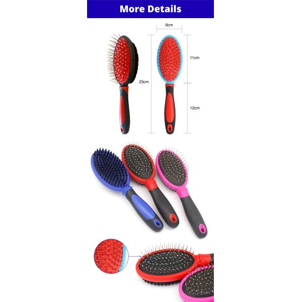 23.7 X 7cm Double Sided Dog Massage Hair Brush Pin Grooming Brush For Dogs