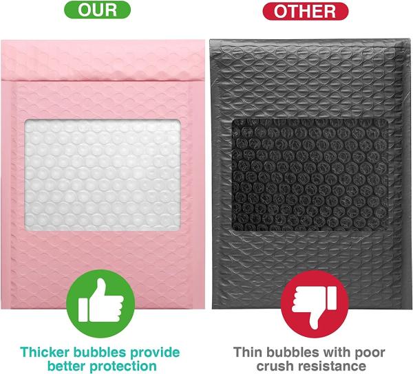 CTCX Small Pink Padded Envelope Bubble Mailers Custom Logo Pink Shipping Bags Bubble Mailers Light Pink Bubble Polymailers
