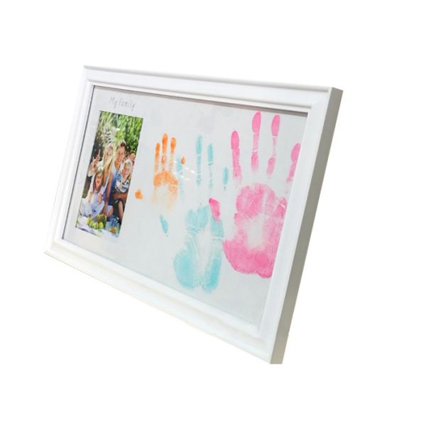 Lovely Wooden Baby Hand And Footprint Photo Frame For Bedroom Decoration