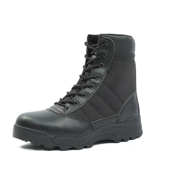 Waterproof Oxford Fabric Military Leather Boots Skid Resistance Shock Absorption