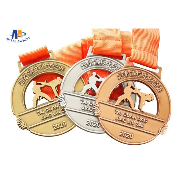 Die Cast Sport Stock Medals Antique Gold / Silver / Copper Plating