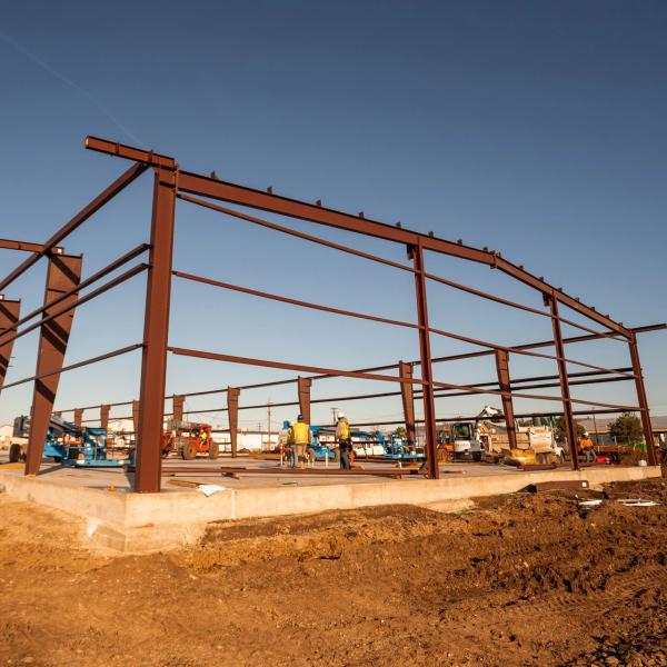 Strong Steel Structure Workshop Design And Install Support With Sliding Door