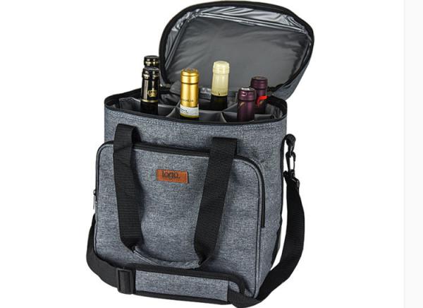 Premium quality Ice Insulated oxford wine bottle cooler bag for six wines