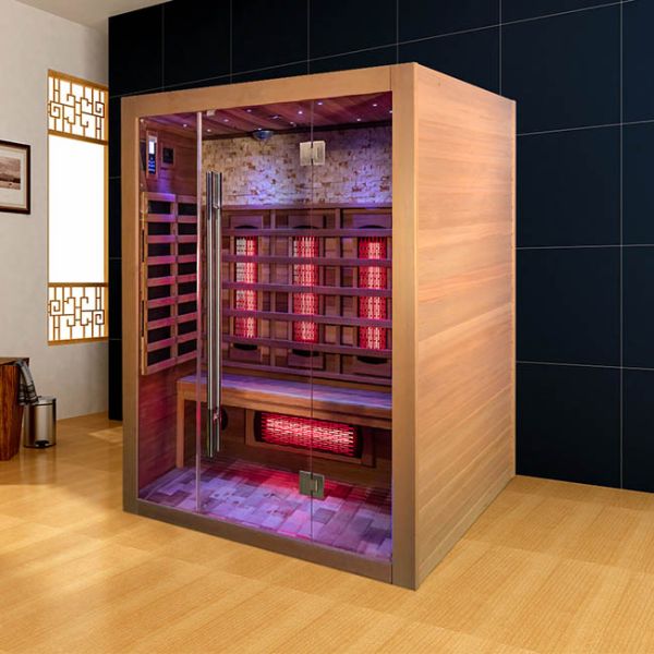 Low EMF Full Spectrum Dry Infrared Steam Sauna Solid Wood Cedar
