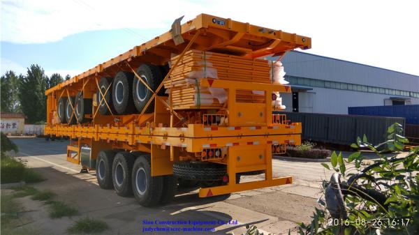 3 Axles Sinotruk Heavy Duty Semi Trailers 50000kg Flat Bed Cargo Trailer With Side Board