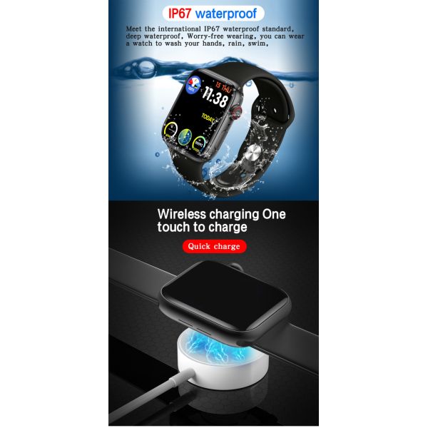 Silica Gel  1.75 Inch Touch Screen Smartwatch 170mAh Rechargeable