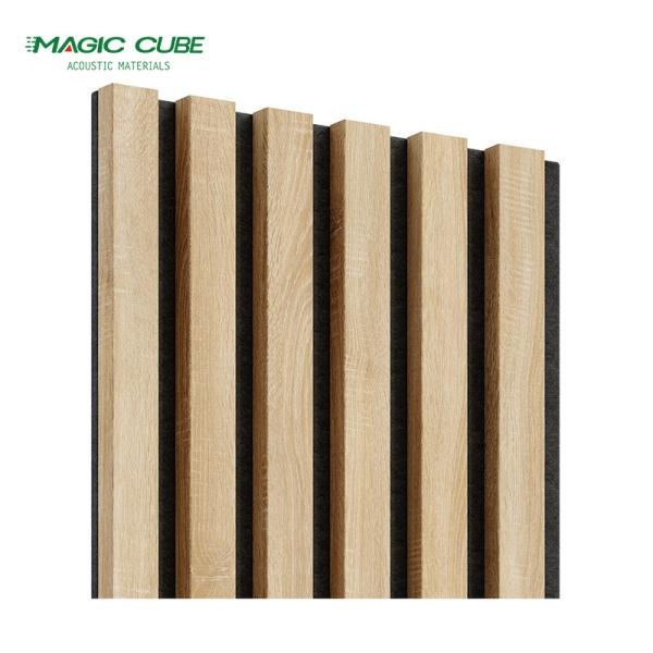 Edge to Edge 13mm Polyester Slat Acoustic Panels Wall 2400*600*21 mm / Customized
