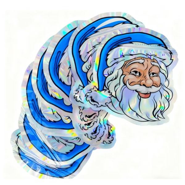 Gravure Printing Santa Shaped Ziplock Snack Bag Customized Logo Printing Ideal for Child Food Candy Storage Small Business Gifts Gemstones Included