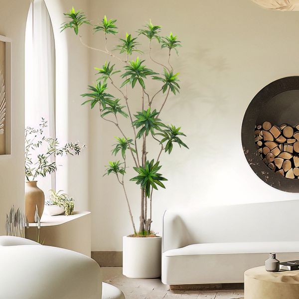 Artificial special-shaped dracaena Reflexa tree green home deco hotel office potted tree