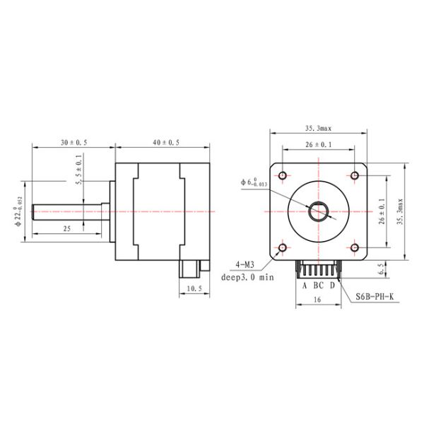 Мотор DC CCTV 12V Stepper мотора NEMA 14 Casun 40mm CE Stepper