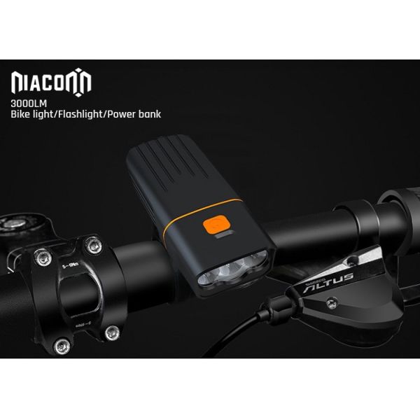 CREE Xml 3000 Lumen USB Bike Light Aluminum 30W Power Bank For Bike Headlight