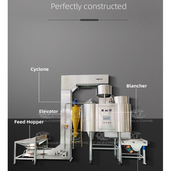Food Grade 500-1000kg/h Peanut Red Skin Removing Machine Hazelnut Blanching Machine With CE Certification