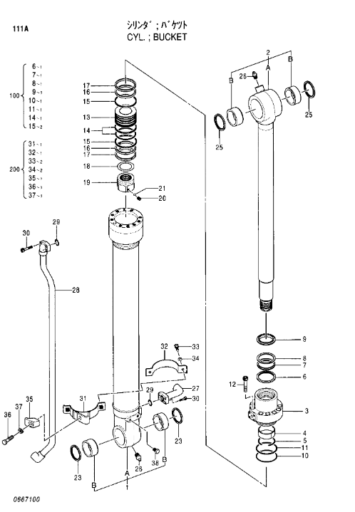 4364914 Bucket Seal Kit For HITACHI Excavator Bucket Cylinder EX100/100M/120/120SS/125WD/130H/130K/140US/200/210H/220-5