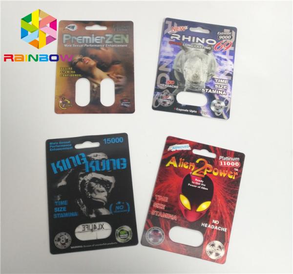 PP 3D Printing Plastic Blister Card Packaging Normal Size For Rhino 69 Pills