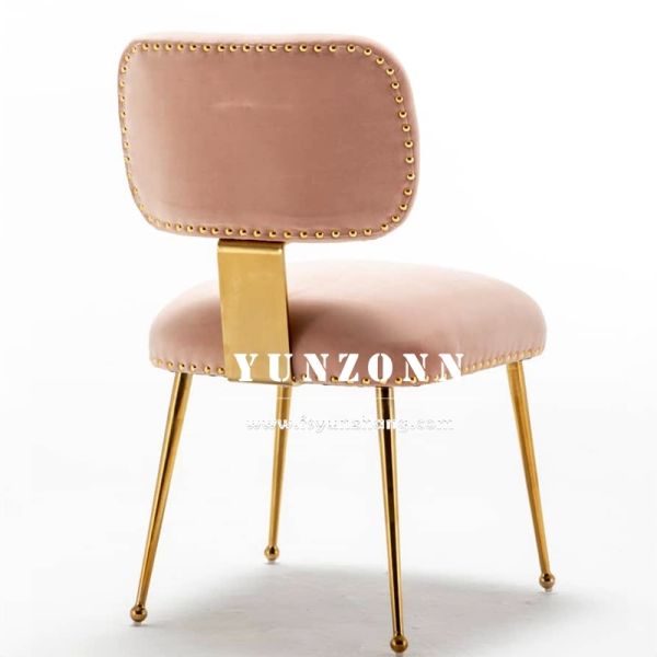 Luxury Modern Stainless Steel Gold Frame Dining Chair Velvet Restaurant Wedding Dining Chairs for Home Hotel Furniture