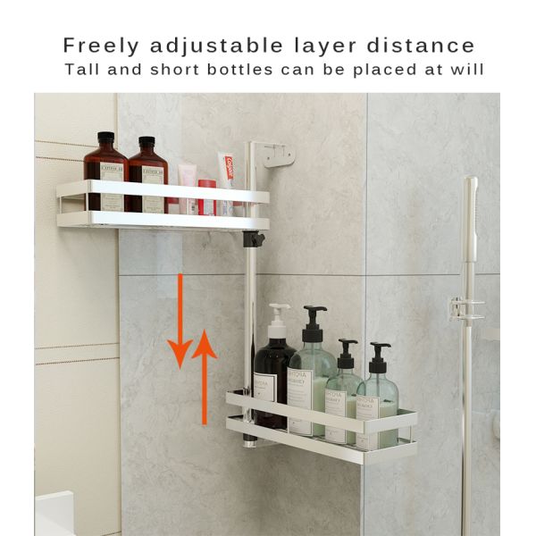 Kitchen Wall-mounted 304 Stainless Steel Rotating Seasoning Rack(Double  Layer )