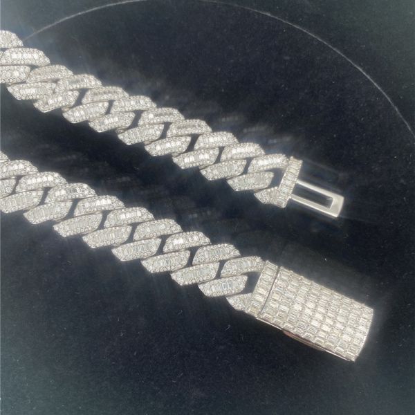 Ожерелье связи ювелирных изделий VVS 3ROW Moissanite хмеля Майами тазобедренного хмеля тазобедренное кубинськое