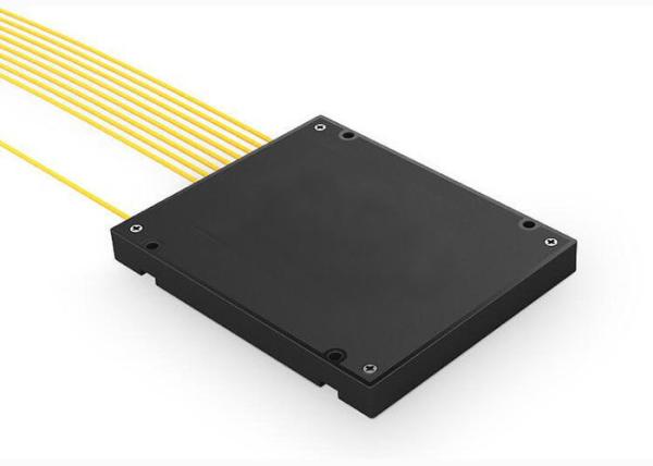 Low Insertion Loss Optical Cable Splitter , Low PDL 1x8 PLC Splitter ABS Tube 2.0mm 1M Cable