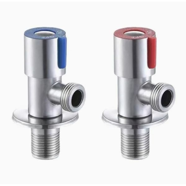 Lead-Free SUS304 Angle Valve Brushed Finish High Pressure Resistant Water Shut-off Valve for Home Plumbing
