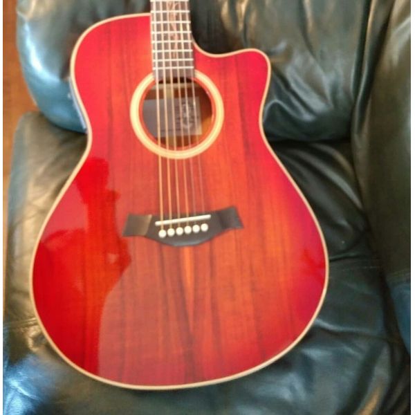 AAAAA all solid wood guitar customize right the best D shape right left handed acoustic electric guitar