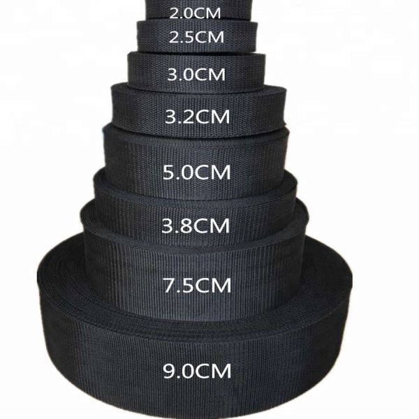 Плоский Webbing 25mm полипропилена, черная сумка Tote регулирует Webbing