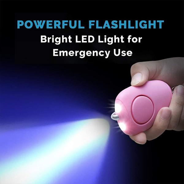 4.96 Ounces Personal Keychain Alarm CE Double LED Lights Emergency Self Defense 130dB