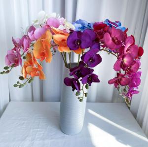 Orquídea mariposa de látex de toque real natural decorativa flor artificial orqu