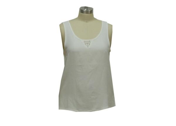 Fashion Lace Back Tank Top , Women'S 100 Percent Cotton Tank Tops Comfortable