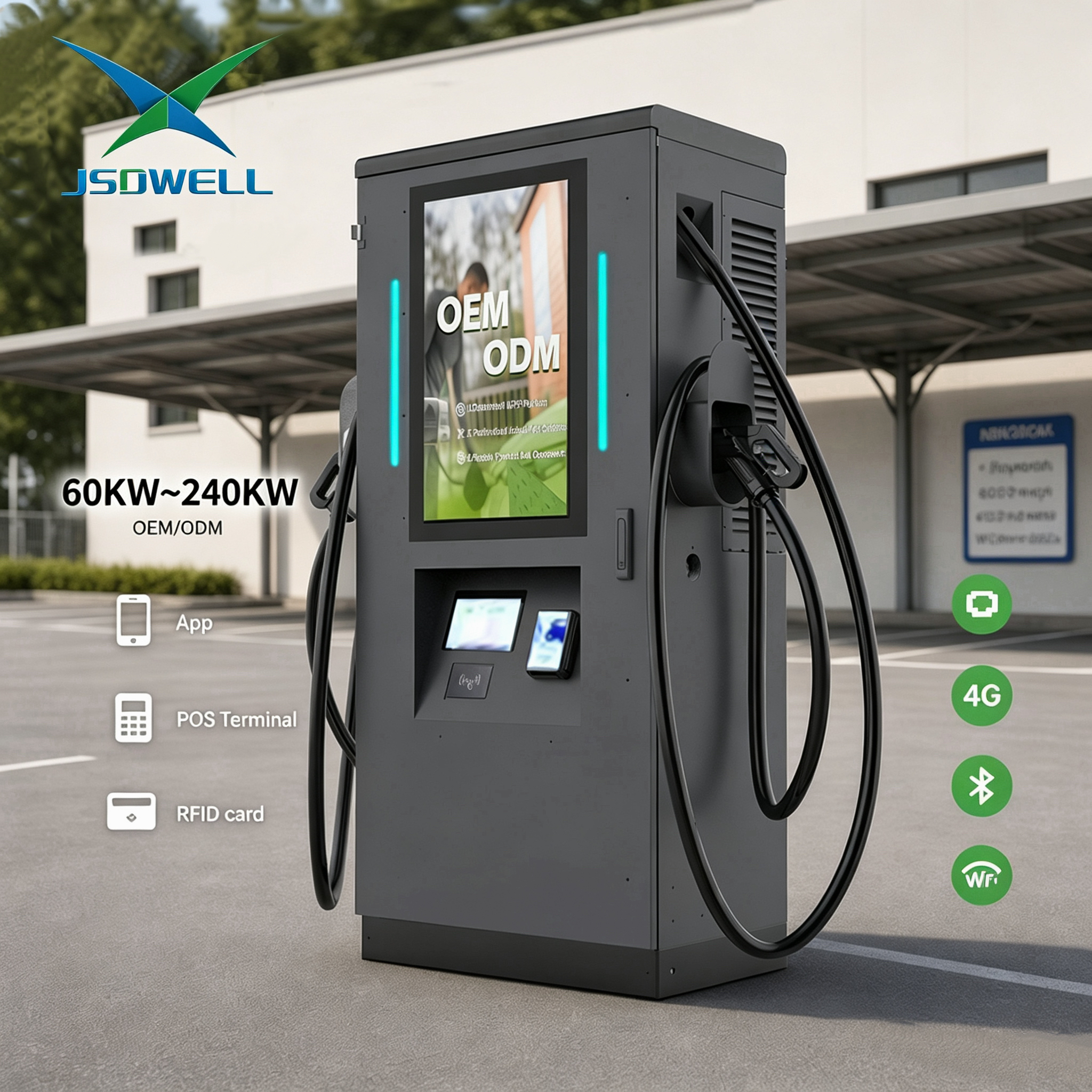 Efficiency 95 percent or higher All in one DC Charger integrated with IP54 protection rating delivering and power supply