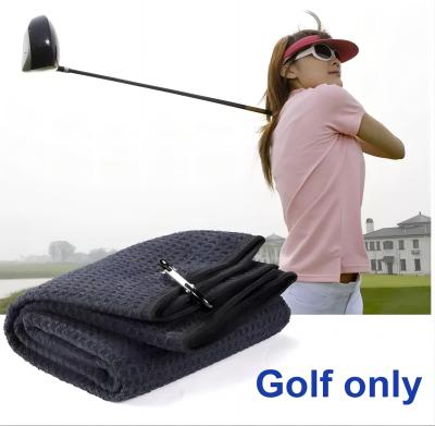Material de microfibra de toalha de golfe com logotipo bordado personalizado